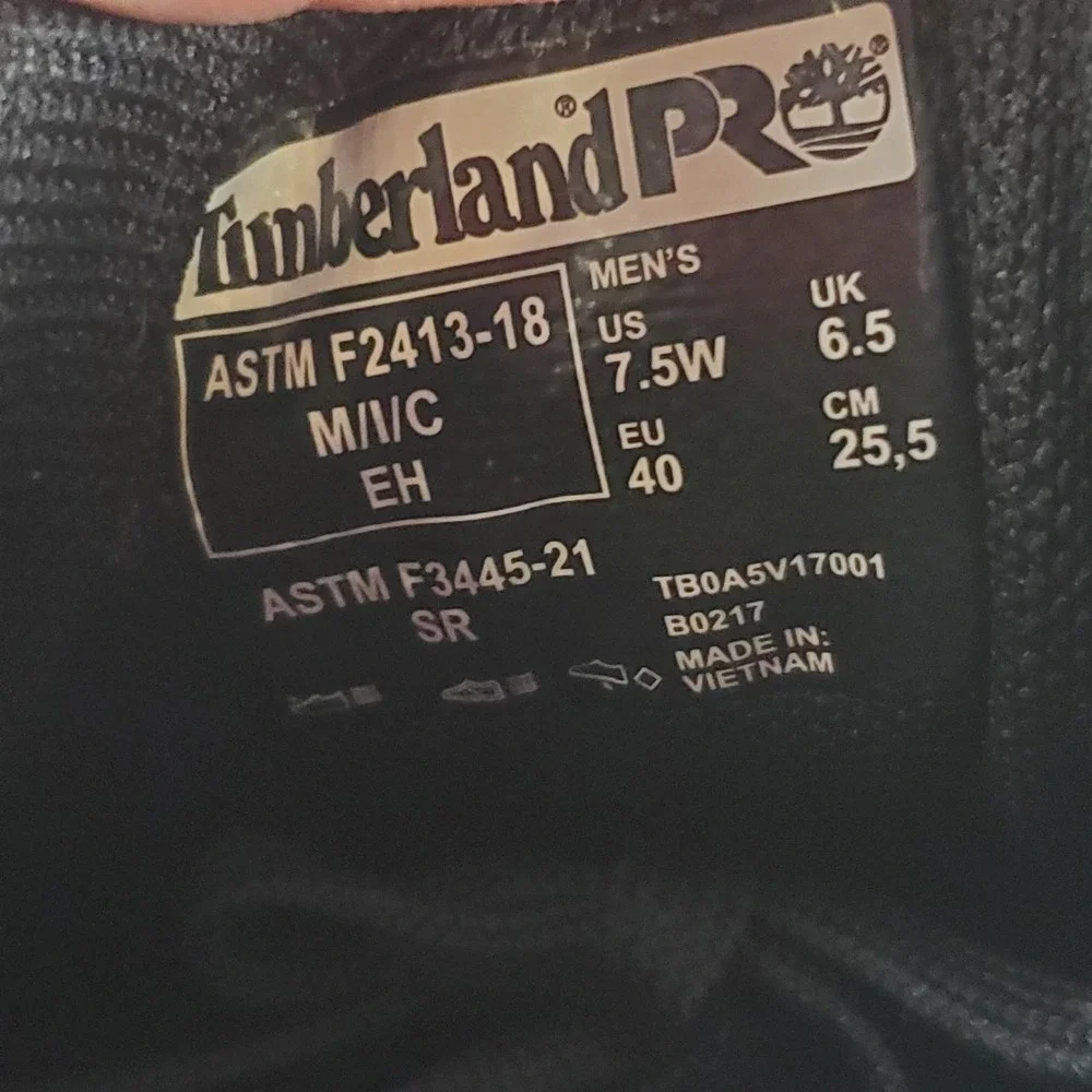 Timberland PRO Overdrive Mens Work Shoes Sz 7.5 W Black Composite Safety Sneaker